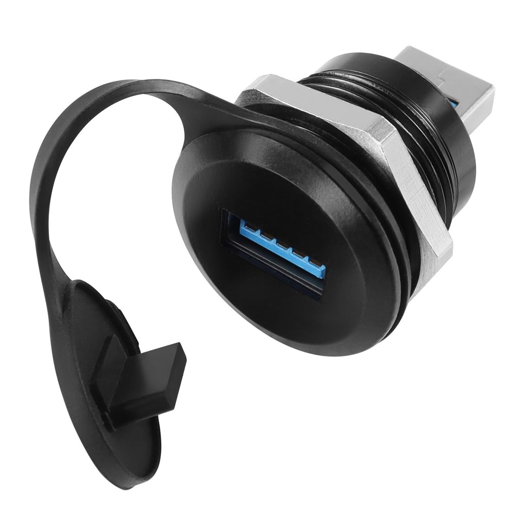 USB 3.0 Male to Female Waterproof Threaded Adapter Round Converter