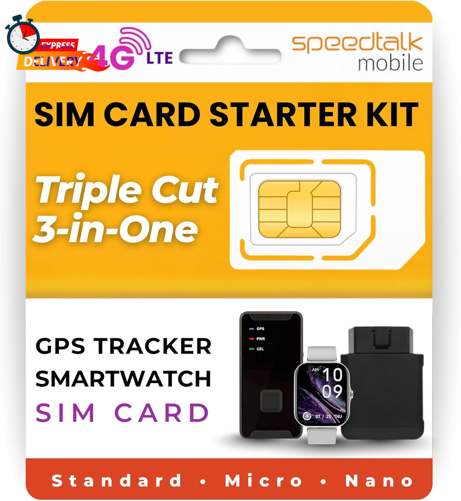 Speedtalk Mobile GPS Tracker 3-in-1 Universal SIM Card Starter Kit
