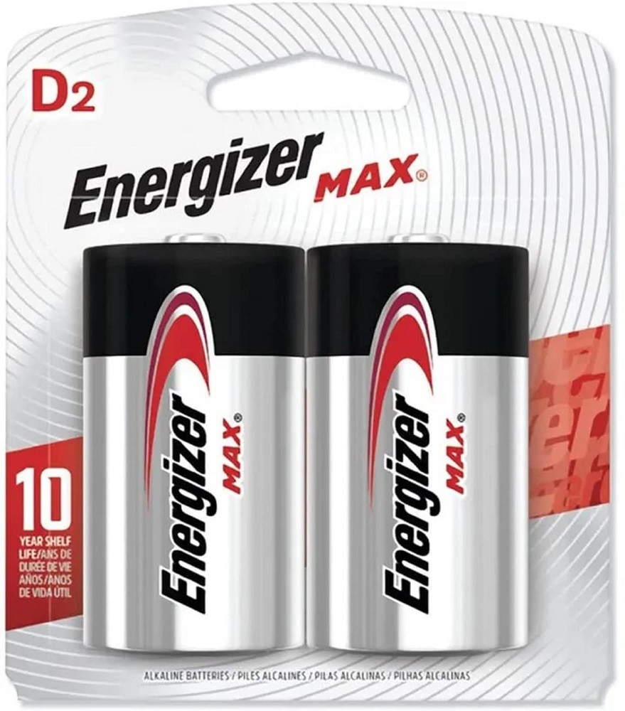 Energizer MAX D Batteries D Cell Alkaline Lithium Batteries 2ct (4 Pack)