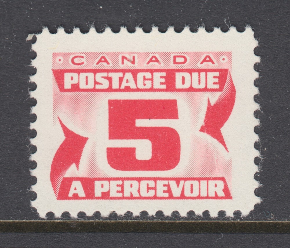 Canada Uni J32a MLH. 1969 5c rose red Postage Due, DF paper, DX gum, fresh, F-VF