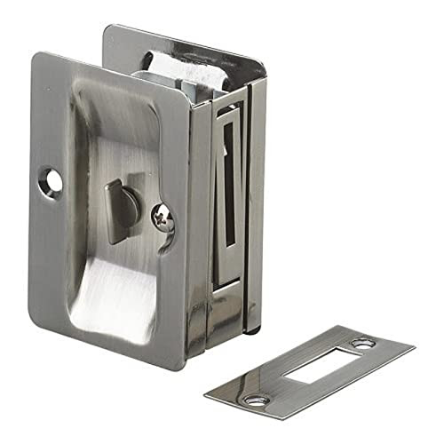 Hardware 1701ANPSBC Onward Pocket Door Pull, Privacy Lock, 3 1/4 in (82 mm), ...