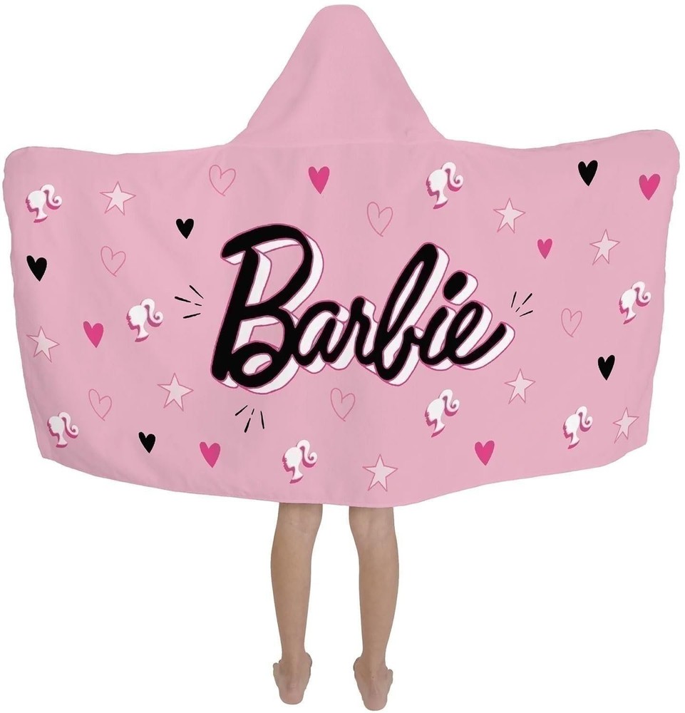Franco Manufacturing Co Barbie Hooded Cotton Beach Towel Wrap 24 Inches  