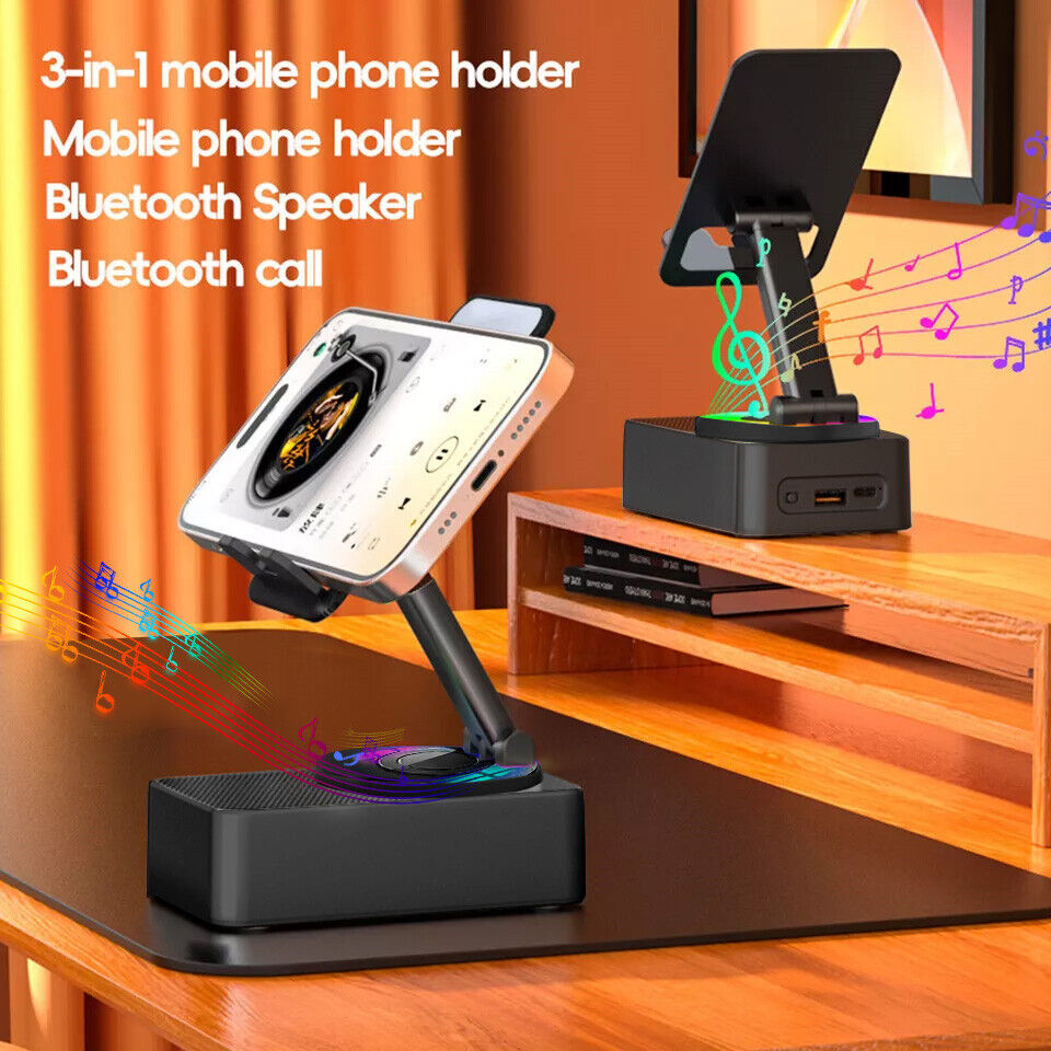 3 in1 Bluetooth Audio Power 360° Phone Holder,Bluetooth Audio Power Bank Bracket