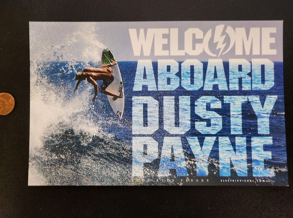 Electric Visual Dusty Payne 2010 Surf Dealer Display Card NOS Flawless-image