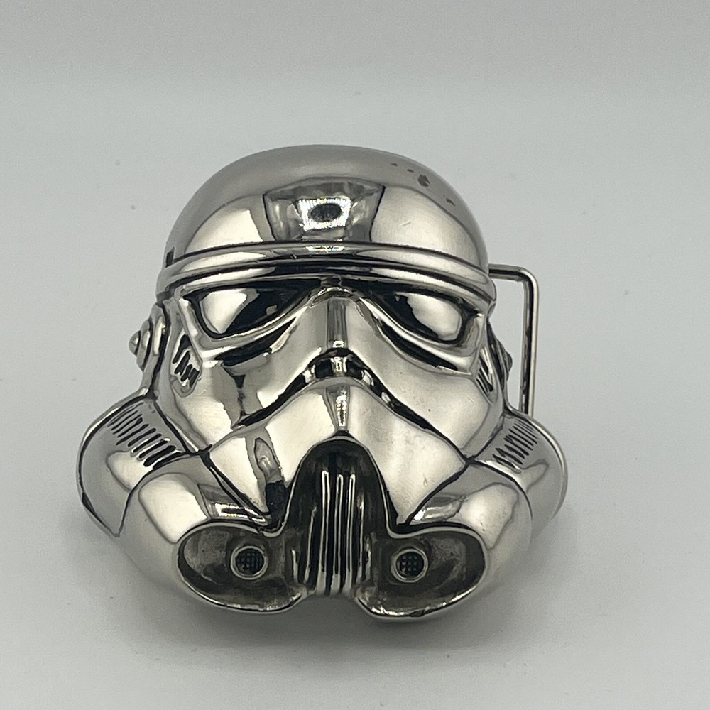 Star Wars Stormtrooper Helmet Large Chrome Metal Belt Buckle @2005 Lucasfilm Ltd