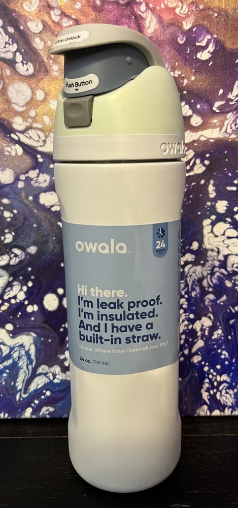 Owala FreeSip 24Oz Insulated Stainless Steel Water Bottle with Straw in Iced Breeze