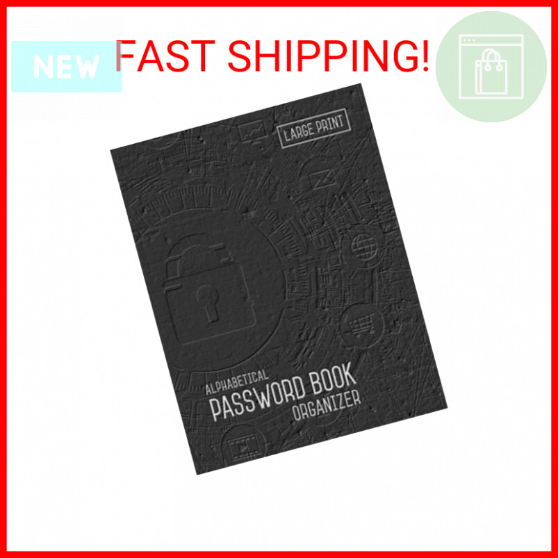 Secure Password Organizer Notebook with Alphabetical Tabs 8.5x11 Size-image