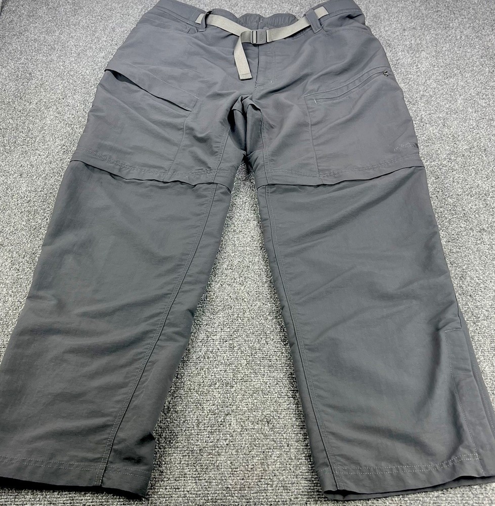 The North Face Mens XL Convertible Cargo Pants Paramount Trail Belted in Charcoal