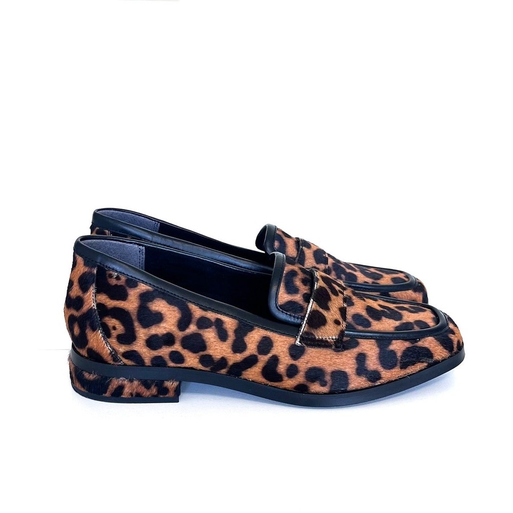 Vionic Sellah Women's Size 7 Calf Hair Leather Loafers Slip On Animal Print