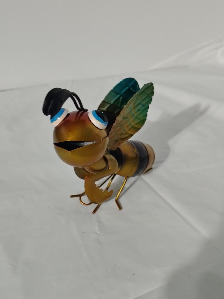 Golden Art Deco Metal Bug Statue for Garden or Home Decor  