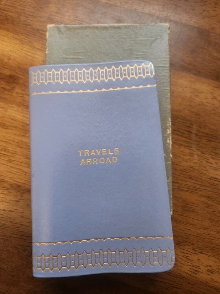 Vintage Travel Book Diary Tavels Abroad Book Leather Box