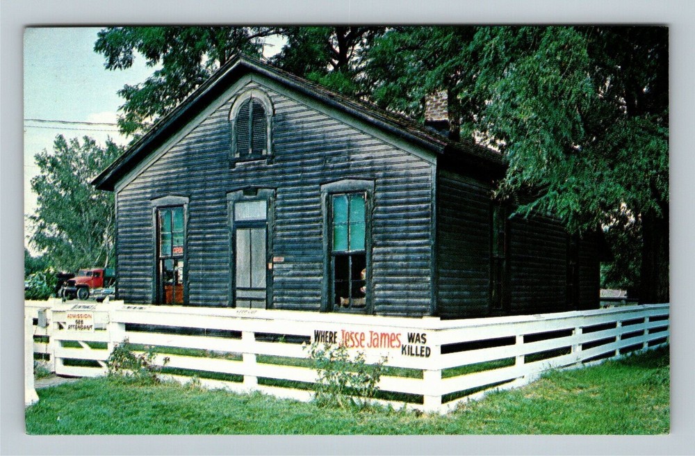 St Joseph MO, Historical Jesse James Home, Missouri Vintage Postcard