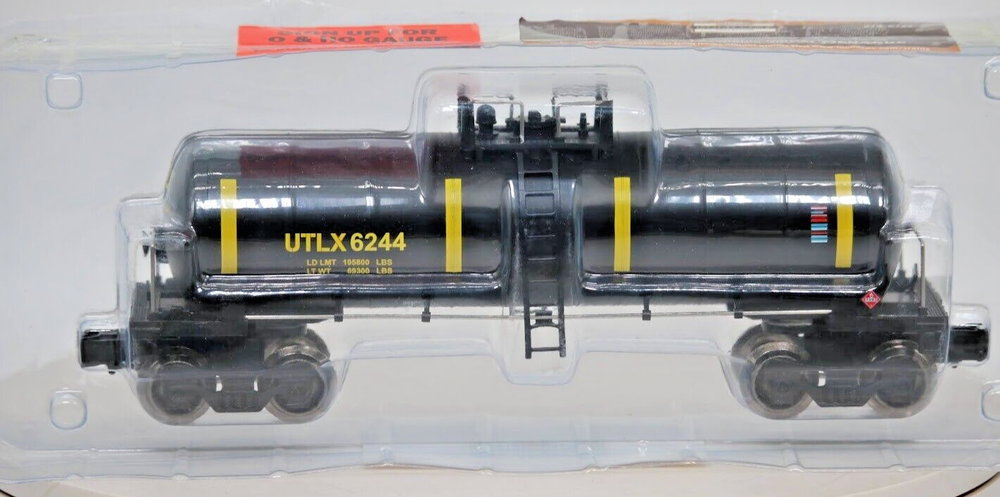 Menards O Gauge Black Diecast Wheels UTLX Modern Tank Car (Black) NEW Never Ran