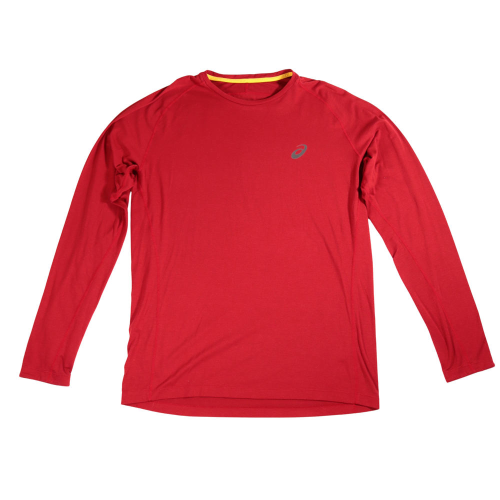 Asics Men's 2XL Red Motiontherm Slim Fit Long Sleeve Running Shirt