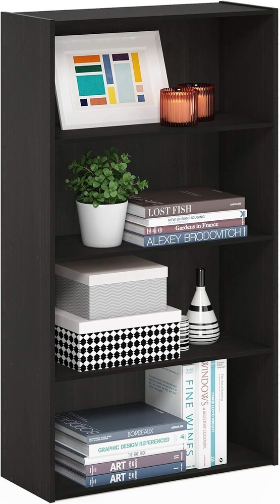 4-Tier Bookcase Bookshelf Storage Shelves for Living Room Bedroom Heavy Duty