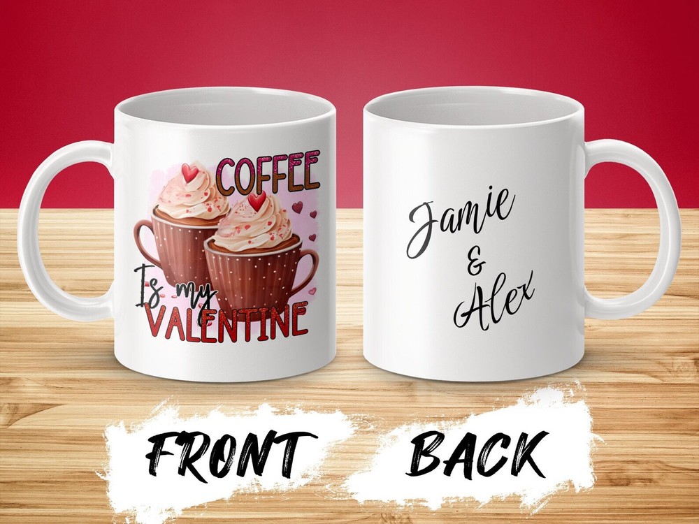 Personalized Valentine's Day Mug With Custom Names Custom Names Mug For Her And