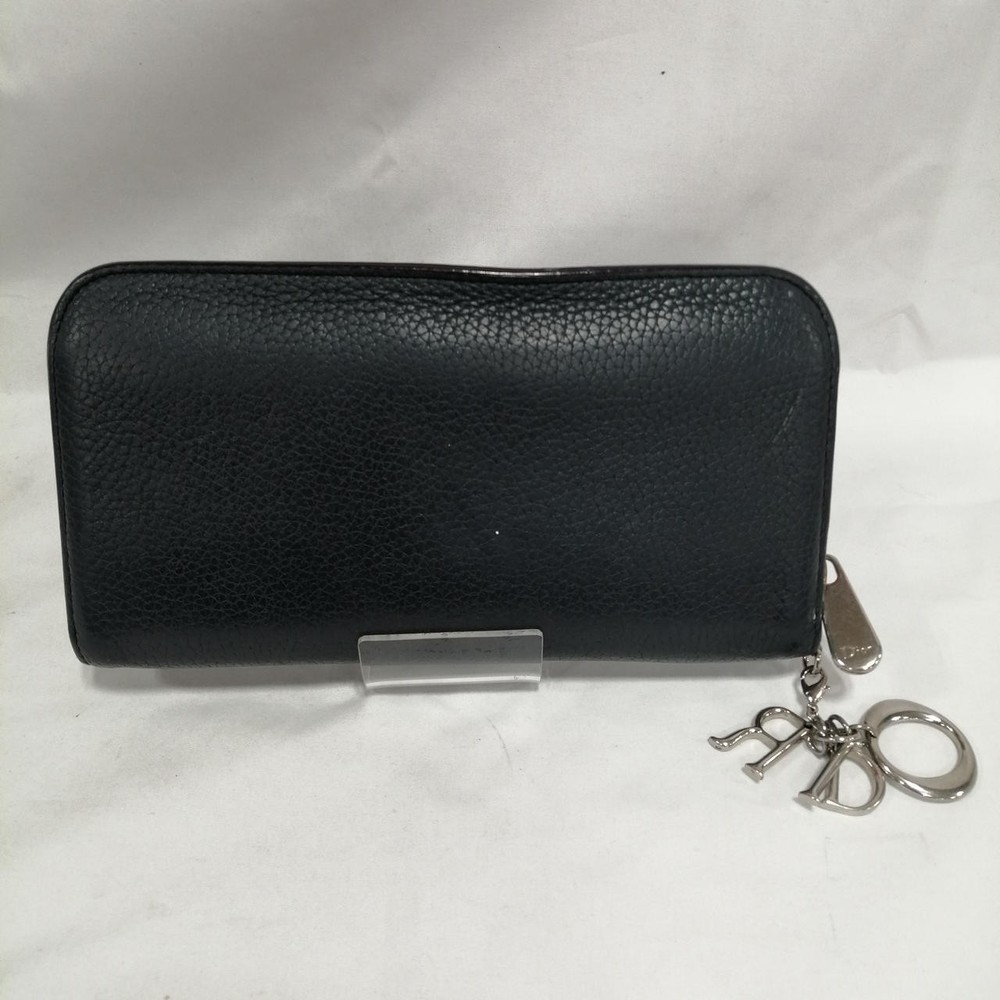 Dior Navy Long Wallet with Logo Charm Pre-Owned Y0731