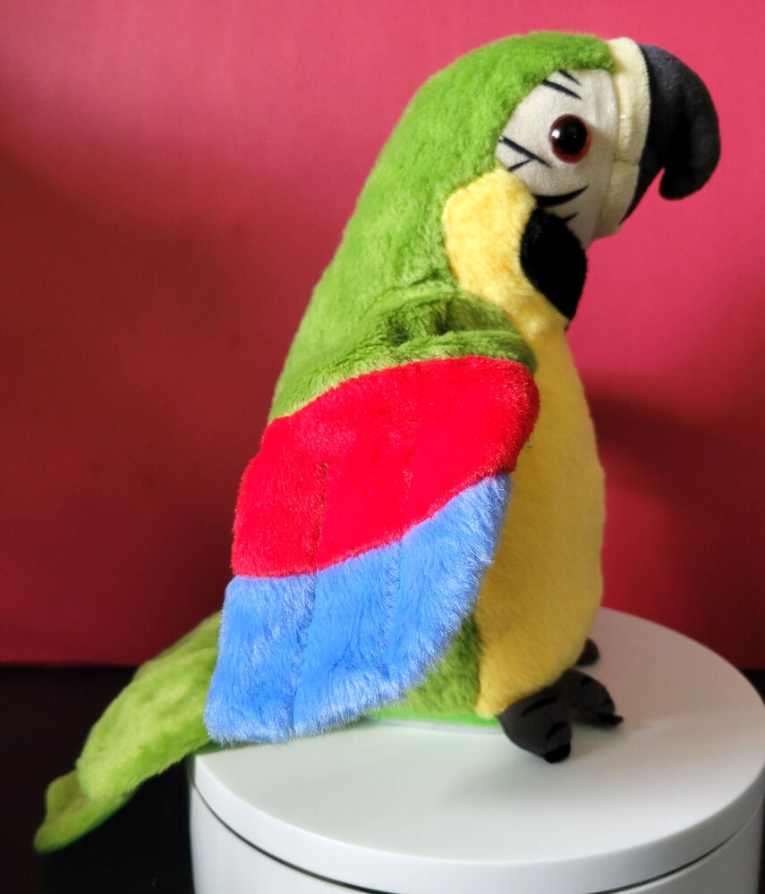 Electronic Pets Talking Parrot Kids Children Toys Funny Sound Record Plush Green