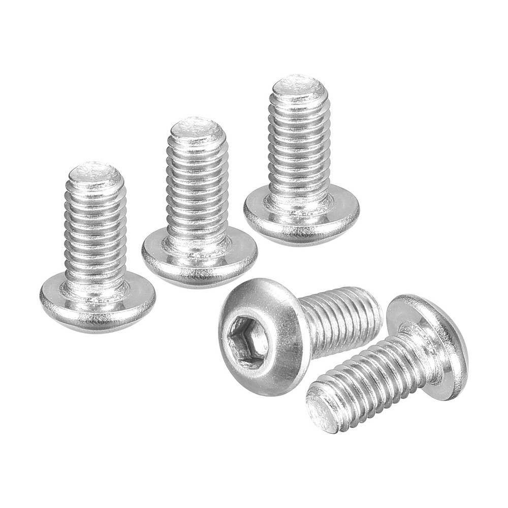 M3-0.5x6mm Button Head Socket Cap Screws 50Pack 304 Stainless Steel Silver