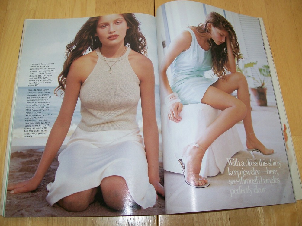 True Vintage 1990's Mademoiselle Magazine January 1995 90's Evangelista VTG