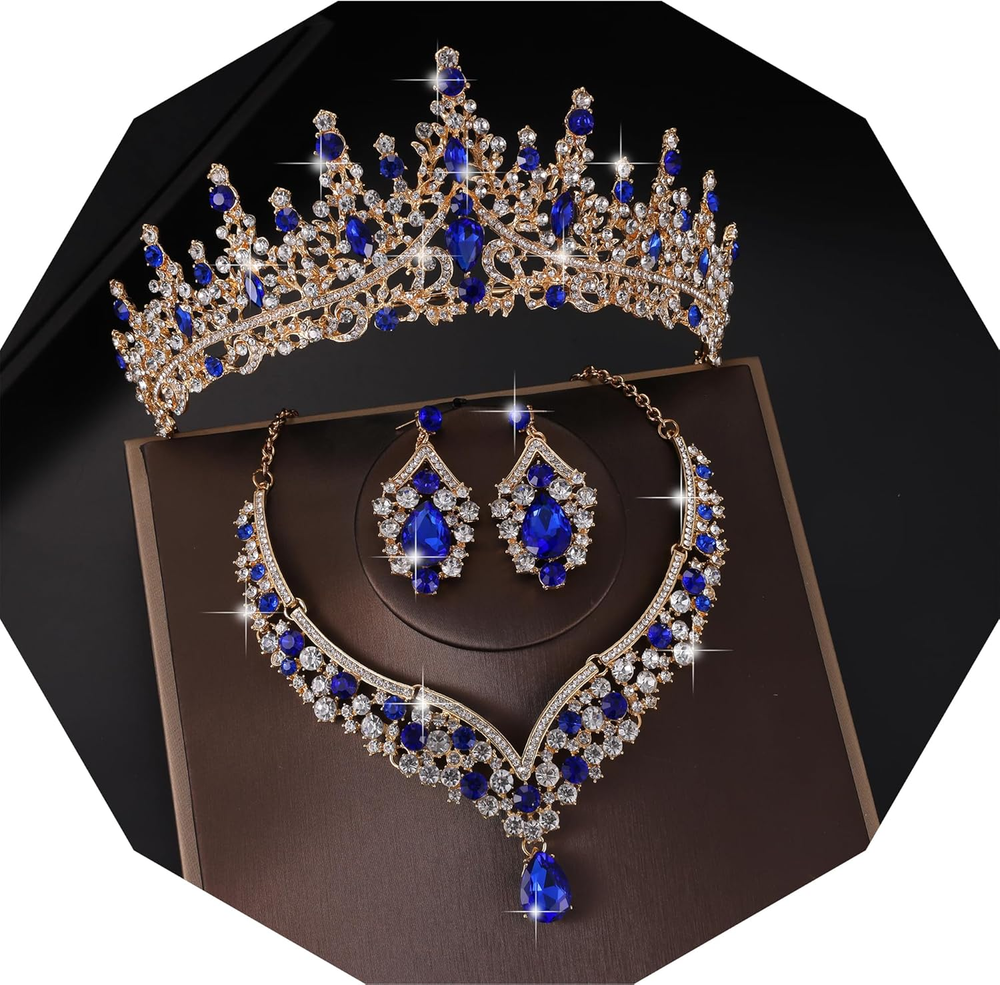 Sparkling Crystal Bridal Tiaras Crowns and Jewelry Set for Women