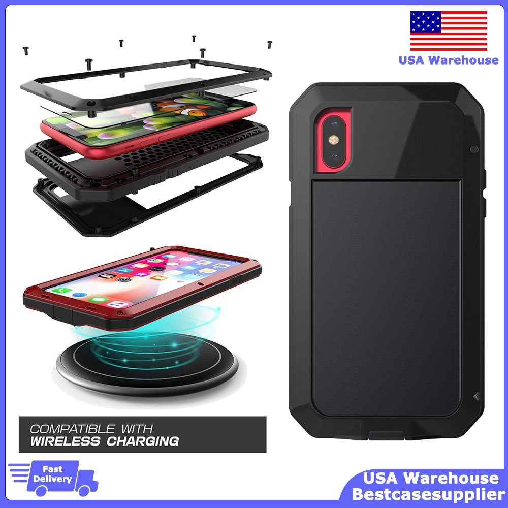 For iPhone 14+ 12 13 Pro Max 7 8 360 Full Body Shockproof Tempered Glass Case