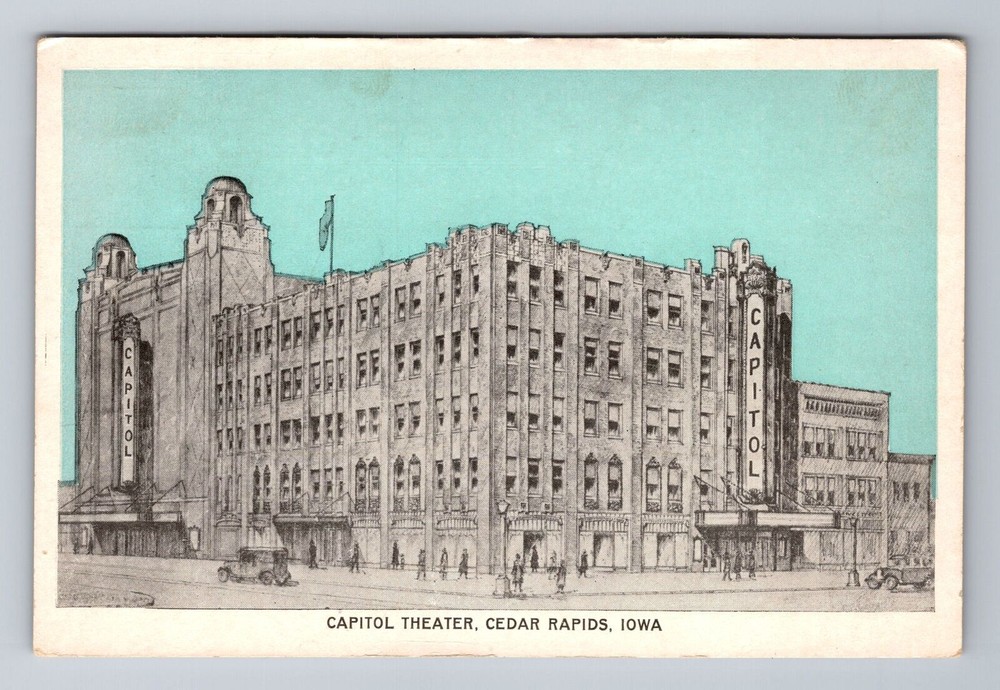 Cedar Rapids IA-Iowa, Capitol Theater, Vintage Postcard