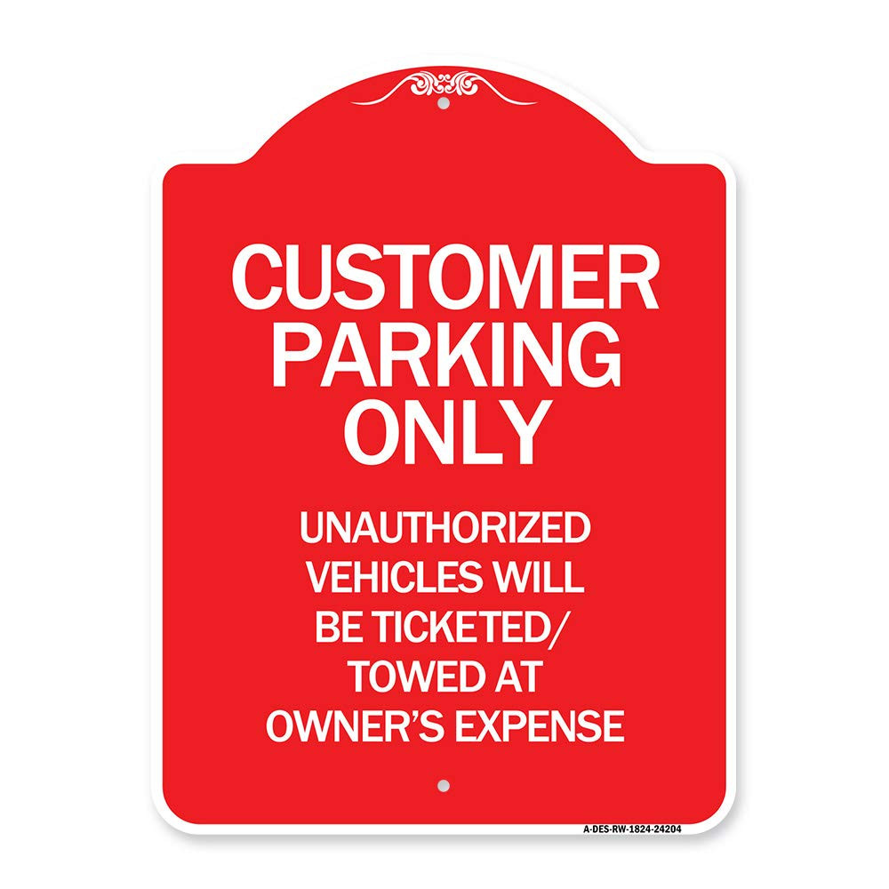 Designer Series Sign - Customer Parking Only, Unauthorized Vehicles Will Be T...-image