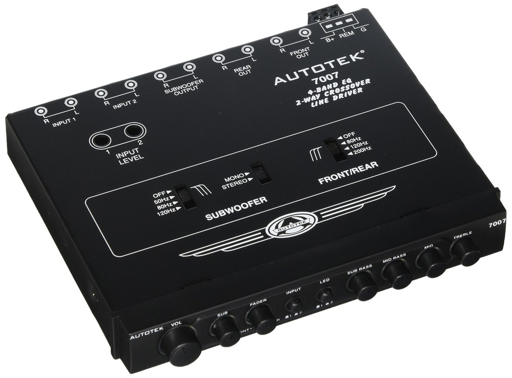 Autotek 7007 Multiple Source Signal Processor (Black) – .5 Inch DIN, 2-Way,...