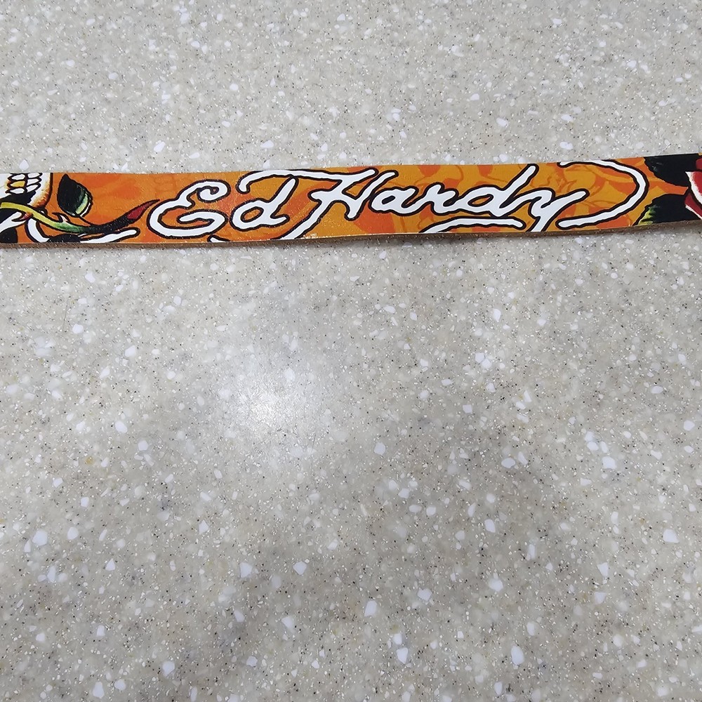 Ed Hardy Vtg Belt Sz Med Leather EH3206 Y2K