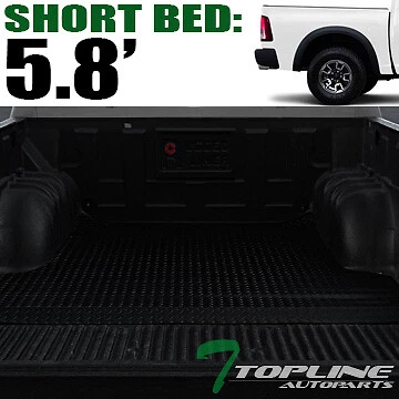 Topline 746756375923 Black Rubber Truck Bed Trunk Mat Liners for Ultimate Protection