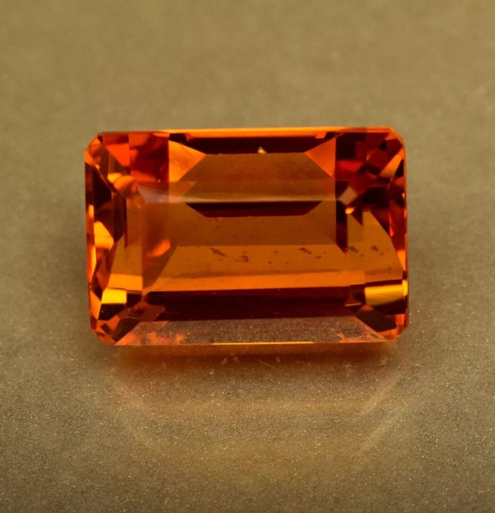 20-25Ct Natural Citrine Loose Gemstone Certified Orange-Yellow Octagon Cut Madeira Brilliant