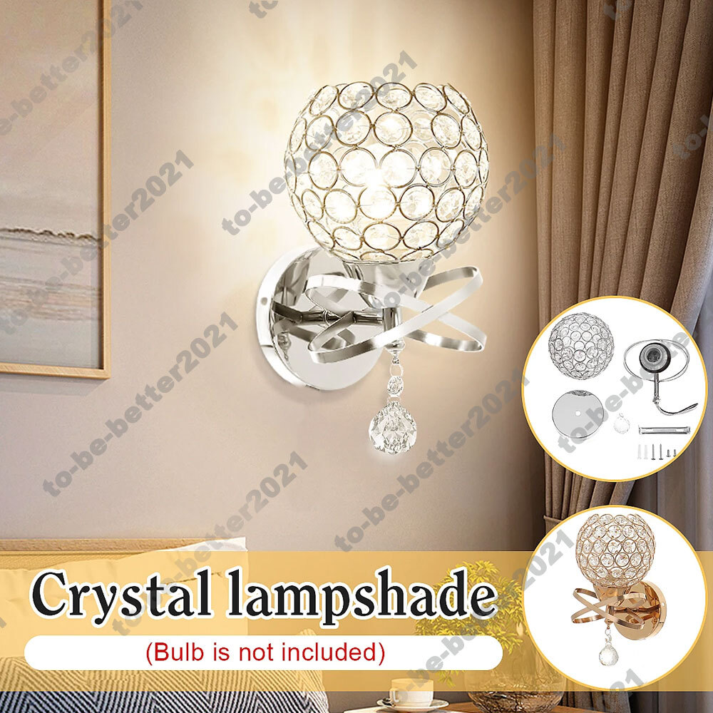 Modern Luxury Crystal Wall Sconce, Gold Wall Light Fixtures, Indoor Wall Lamp
