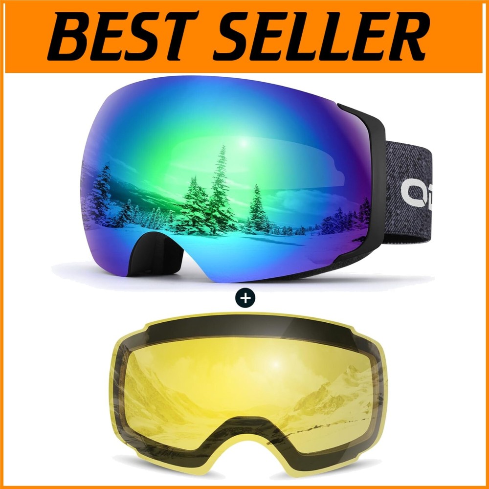 Frameless Ski Goggles with OTG Design UV400 Protection Unisex Fit