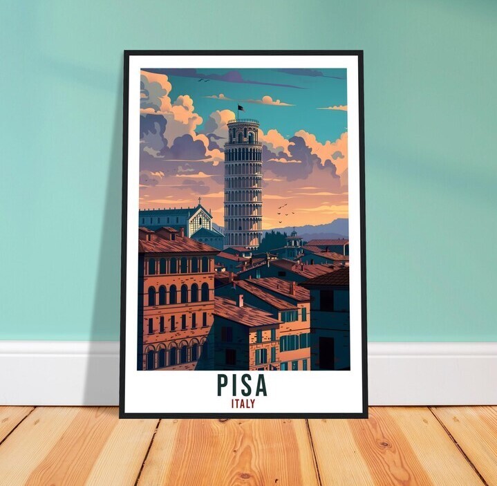 Pisa Italy Travel Print Wall Art Home Decor Living Room Hanging