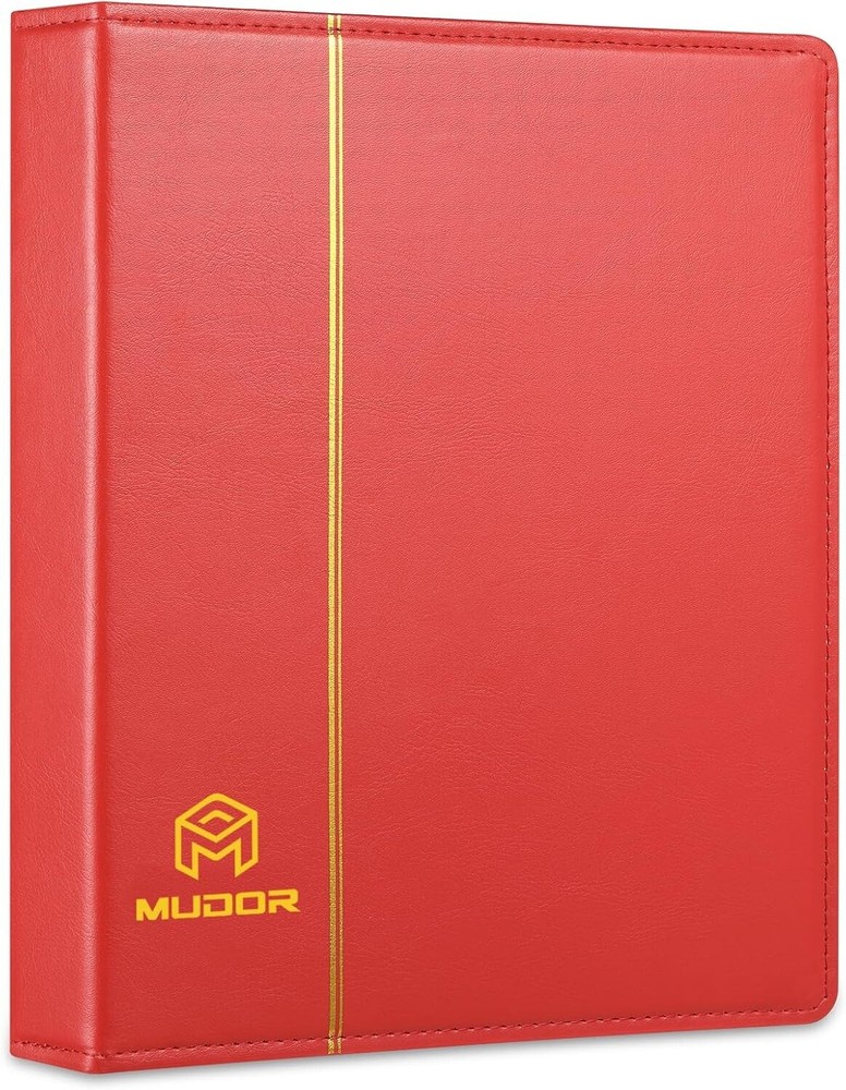 MUDOR Empty Premium PU Classic Binder, 4 Ring Binder Albums Stockbook for Stamps