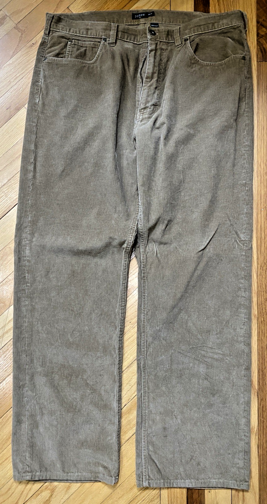 J.Crew Beige Mens Corduroy Pants 38x32 Relaxed Fit Casual