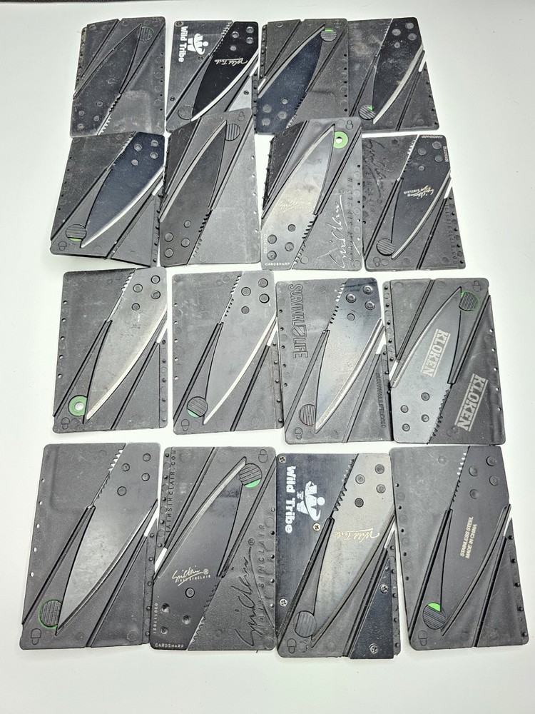 16 Used Credit Card-Sized Folding Utility Knives - Bulk Liquidation Lot  -image