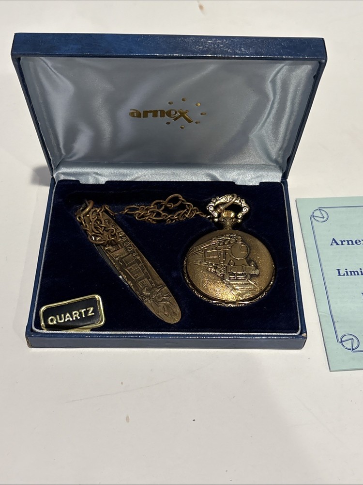 Vintage Arnex Train Pocket Watch with Built-In Knife