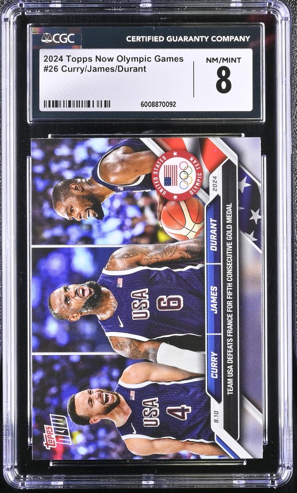2024 Topps Now Olympic Games Lebron/Curry/Durant #26 CGC 8
