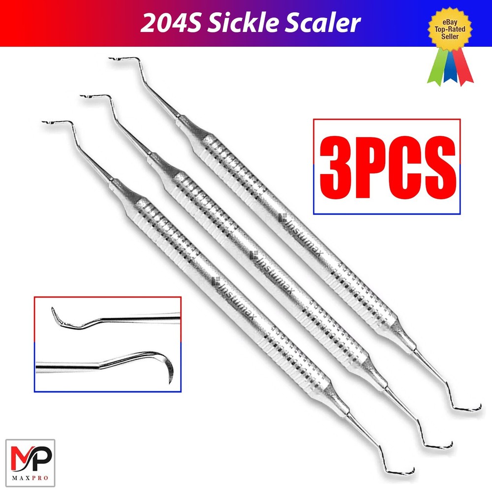3 Pcs Dental Scaler 204S Posterior Sickle #204S Instruments - Buy NOW-image