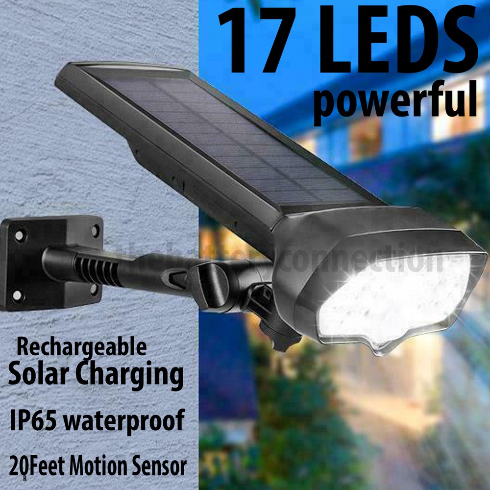 LED Solar Flood Light Motion Sensor Security Spot Wall Street Yard Outdoor Lamp