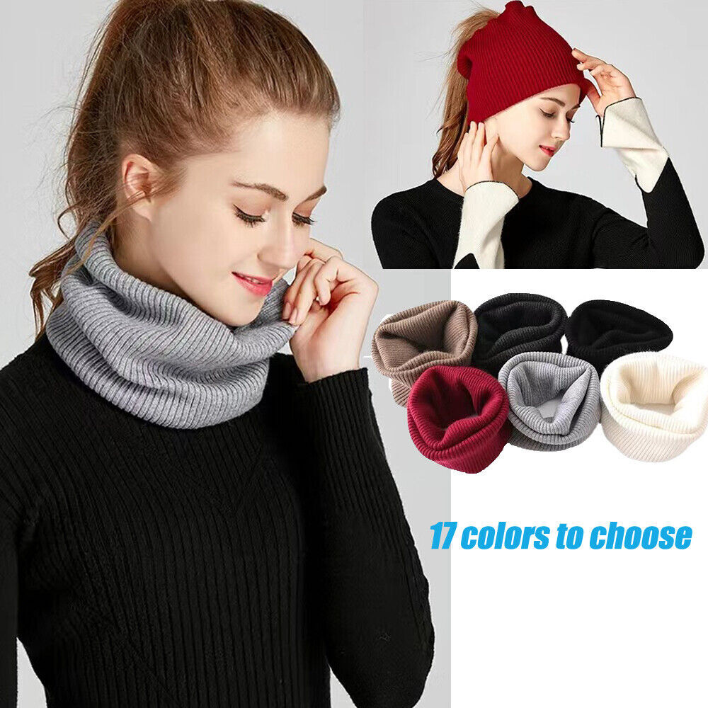 Women's 100% Cashmere Knitted Headband Scarf Winter Snood Collar