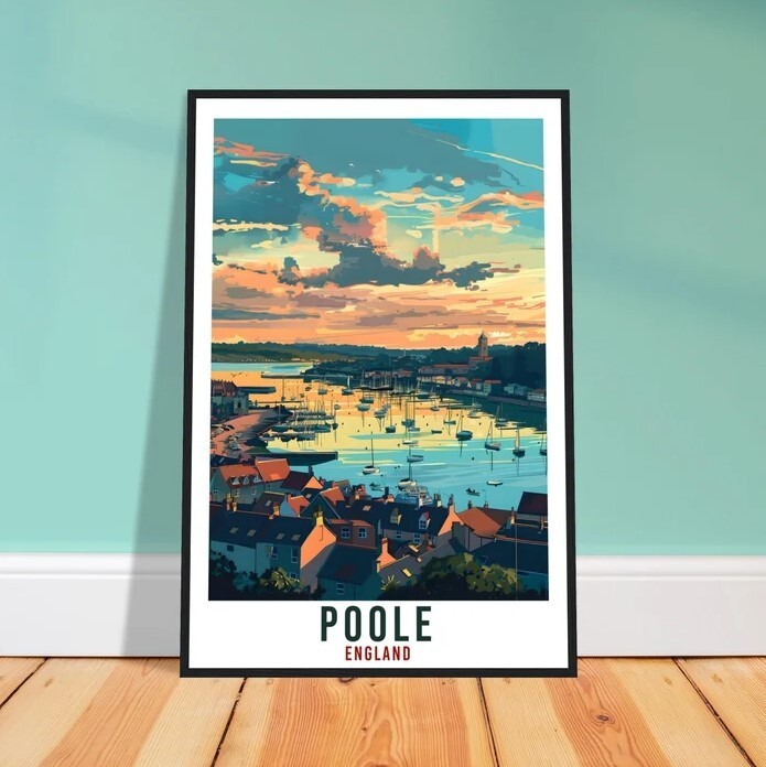 Poole Travel Print Wall Art for Home Living Décor