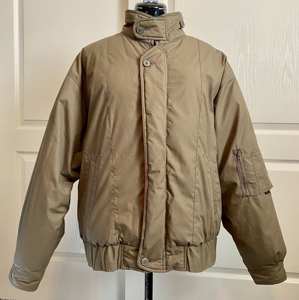 London Fog Men's Beige Thick Down Filled Winter Jacket Size Large