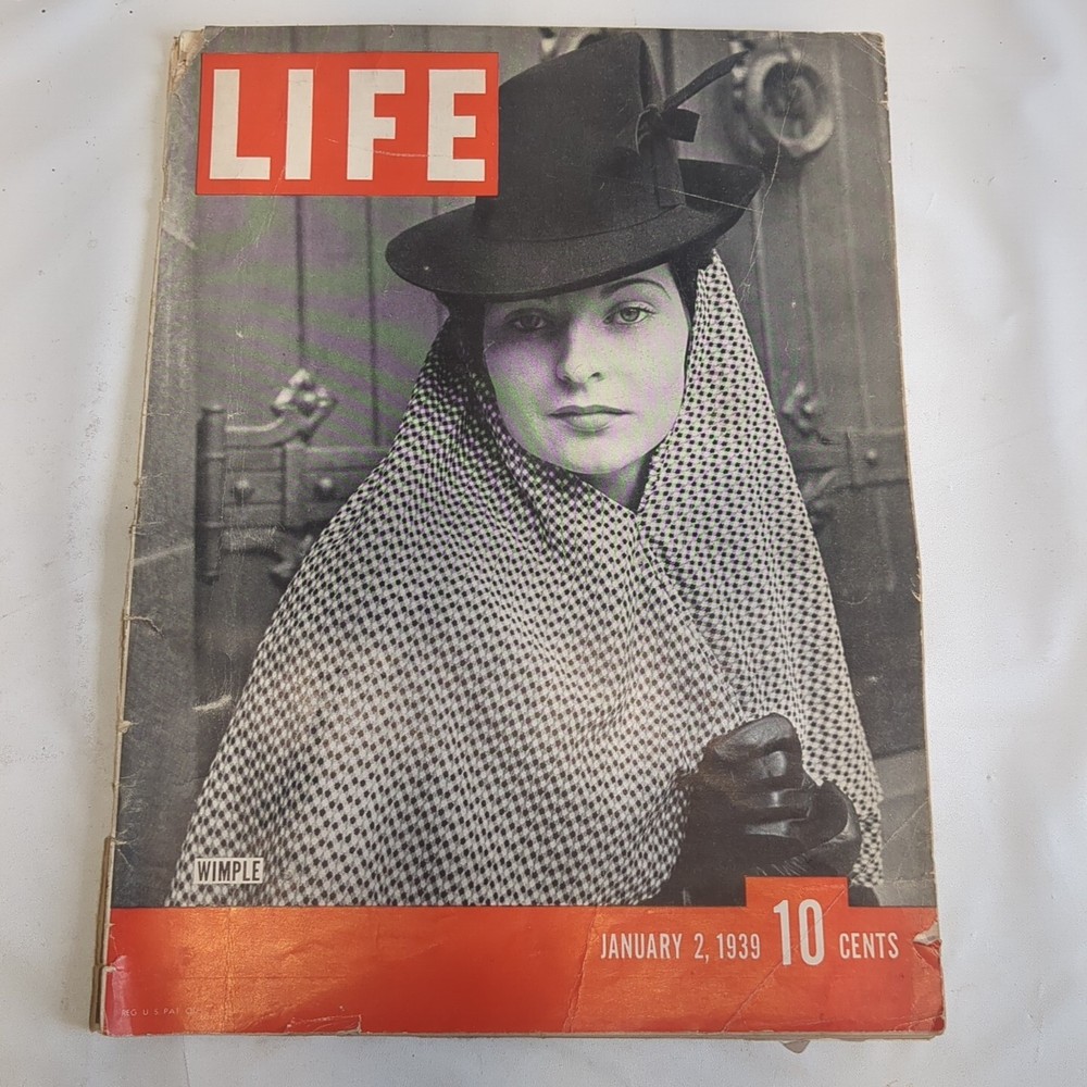 1939-LIFE- VINTAGE Era Of The Wimple- Jan 2