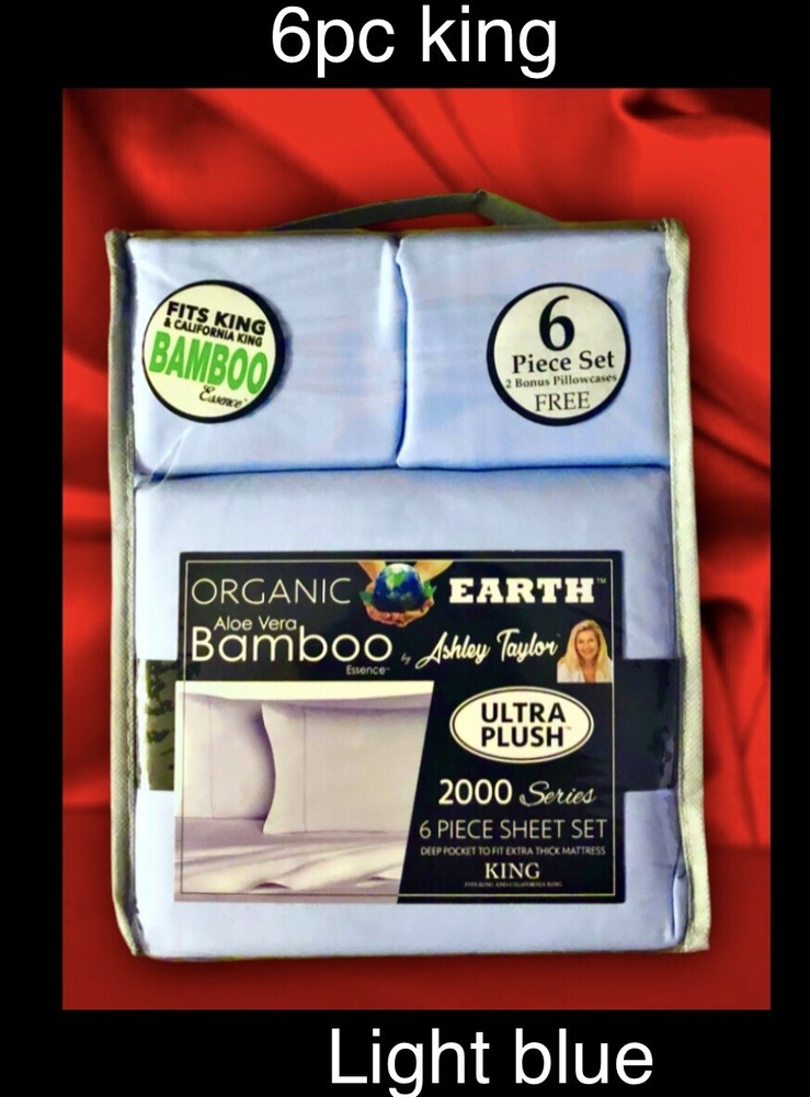 Cooling Aloe Vera Bamboo 6pc Deep Pocket King Sheet Set by Ashley Taylor 2000