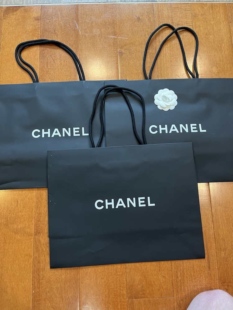 Chanel Large Camellia Tote Gift Bag 17x13x6 Set of 3