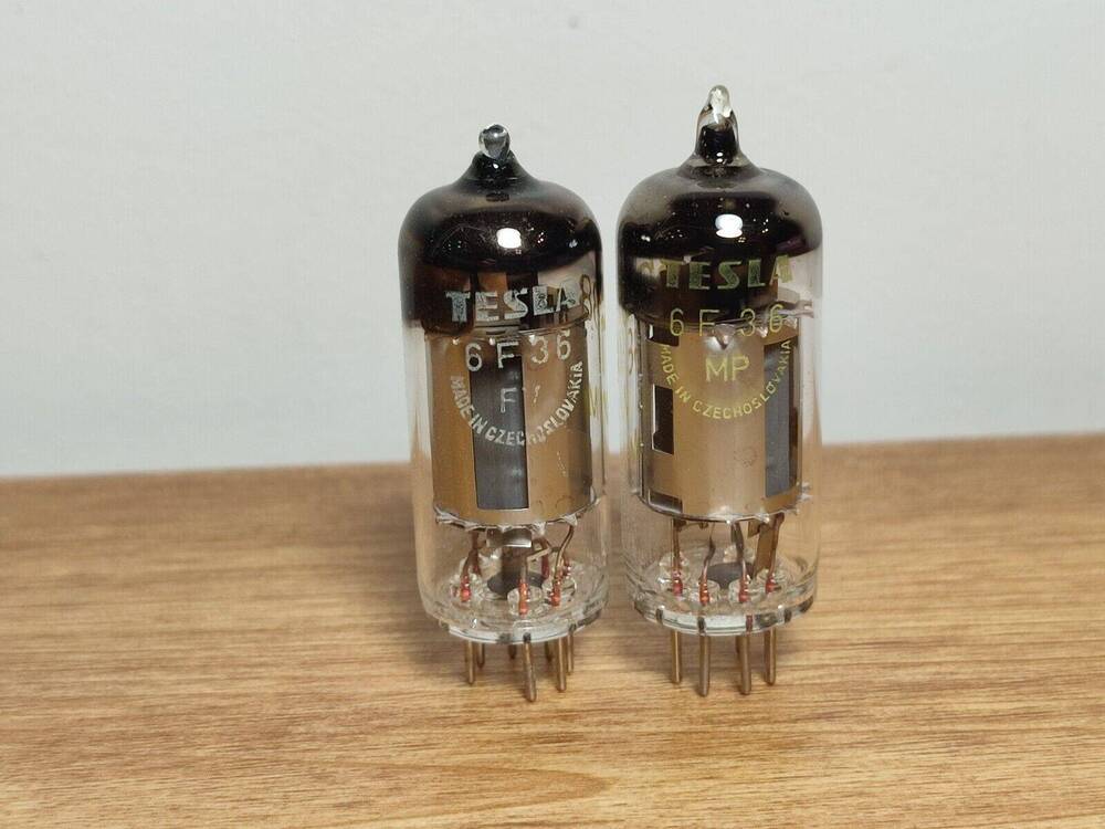 2Pcs 6F36 / 6AH6 Pentode. A radio tube by Tesla USED as NOS