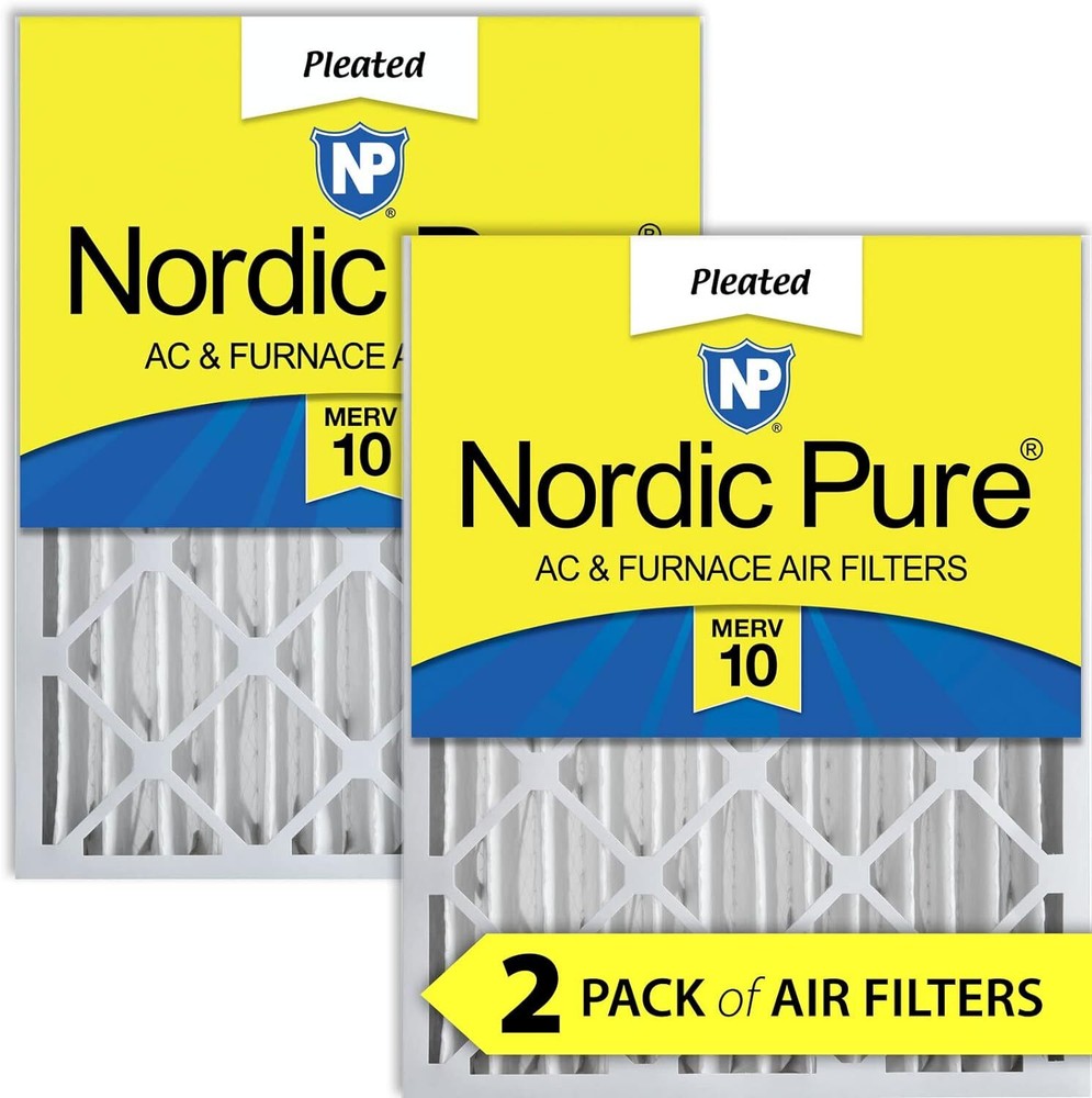 Nordic Pure 20x25x4 (19_1/2 x 24_1/2 x 3_5/8) Pleated 2 Count (Pack of 1)